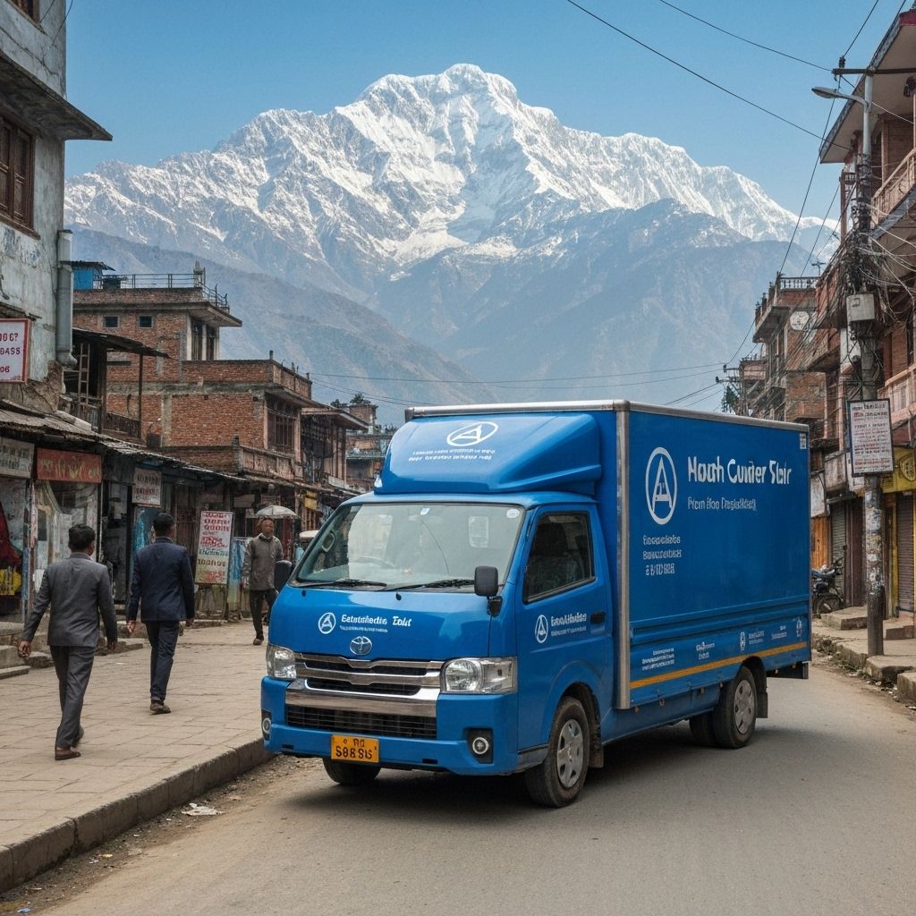 Netpack Logistics delivery truck in Kathmandu